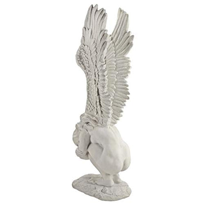 Design Toscano Remembrance and Redemption Angel Religious Indoor/Outdoor Garden Statue, From Base to Top of the Wings Nearly 3 feet tall! Tall, Cast Stone Resin, Antique Stone Finish - style: LARGE REMEMBRANCE AND REDEMPTION
