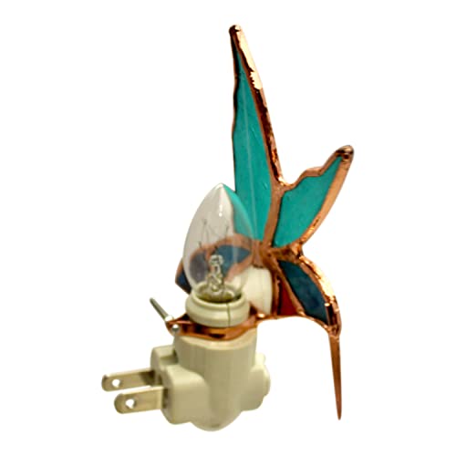 Gift Essentials Hummingbird Plug-in Night Light - Stained Glass Nightlight | Hummingbird Stained Glass Plug-in Nightlight with On/Off Rocker Switch. Includes One 4-Watt Replaceable Warm-Glow Bulb. - color: Hummingbird