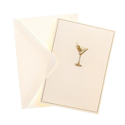 Graphique La Petite Presse Martini Boxed Notes | Blank Note Cards with Envelopes | 10 Count All Occasion Greeting Card Set | 3.25 x 4.75 Inches | High Quality Thick Paper Stationery with Unique Design - color: Martini