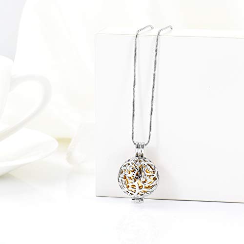 Cremation Jewelry Urn Necklace for Ashes with Hollow Mini Ball Keepsake Urn Pendant Memorial Jewelry for Ashes - color: Customize-1