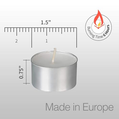HomeLights Unscented White Tealight Candles -300 Packs, 6 to 7 Hour Burn Time Smokeless, Mini Votive Paraffin Candles with Cotton Wicks for Shabbat, Weddings, Christmas - size: 300-Pack