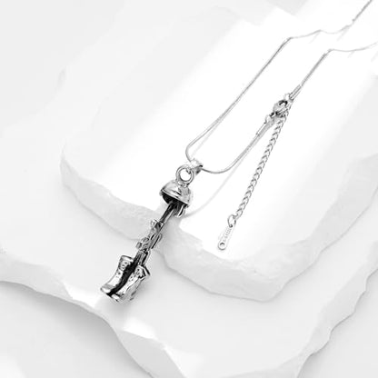 Cremation Jewelry Military Shoes Hats Guns Urn Necklace for Ashes Stainless Steel Military Equipment Pendant Memorial Necklaces Ash Holder for Human Pets Keepsake Jewelry of Loved Ones with Fill Tool - color: Silver