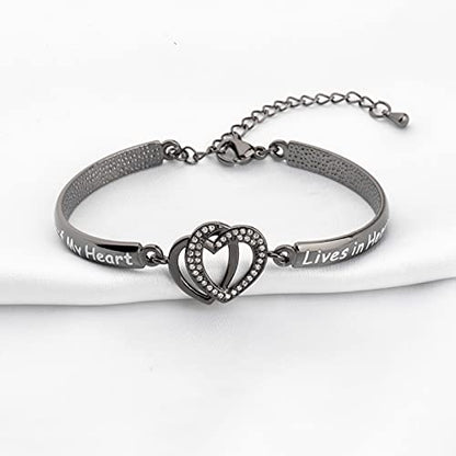 FAADBUK Memorial Jewelry Loss Gift A Piece of My Heart Lives In Heaven Bracelet In Memory of Loved Son Daughter Sympathy Gift - color: A Piece Of C-BL
