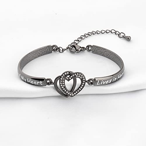 FAADBUK Memorial Jewelry Loss Gift A Piece of My Heart Lives In Heaven Bracelet In Memory of Loved Son Daughter Sympathy Gift - color: A Piece Of C-BL