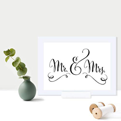 Andaz Press Wedding Framed Party Signs, Formal Black and White, 5x7-inch, Mr. & Mrs., 1-Pack, Includes Frame - color: Couple Mr. & Mrs.