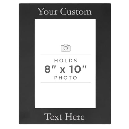 CustomGiftsNow Personalized Add Your Custom Text Engraved Anodized Aluminum Hanging/Tabletop Personlized Group Family Photo Picture Frame - size: 8x10-inch Vertical