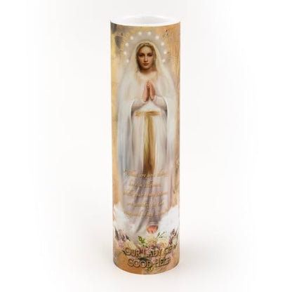 Our Lady of Good Help LED Flameless Devotional Prayer Candle
