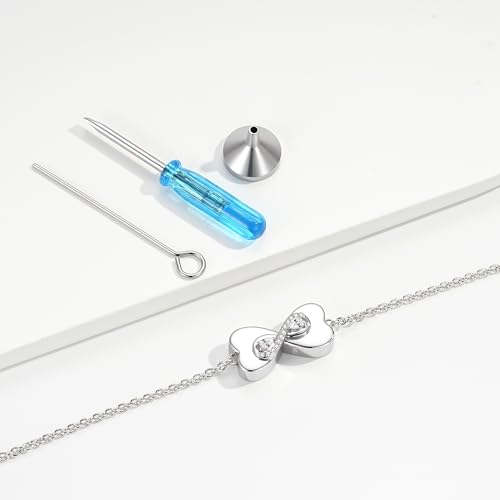 Double Urn Bracelets for Ashes for Women: Sterling Silver Dual Cremation Charms Bracelet Jewelry Hold Two Ashes - Burial Memorial Keepsakes Charms Jewelry Gifts for Loved Ones - style: Double Teardrop