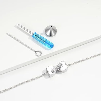 Double Urn Bracelets for Ashes for Women: Sterling Silver Dual Cremation Charms Bracelet Jewelry Hold Two Ashes - Burial Memorial Keepsakes Charms Jewelry Gifts for Loved Ones - style: Double Teardrop