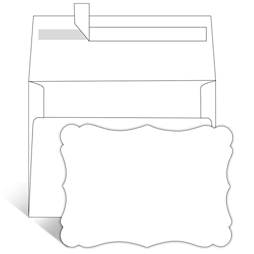 100 Pack Goefun Blank 5x7 Invitations with Envelopes - color: White (scalloped), size: 5x7