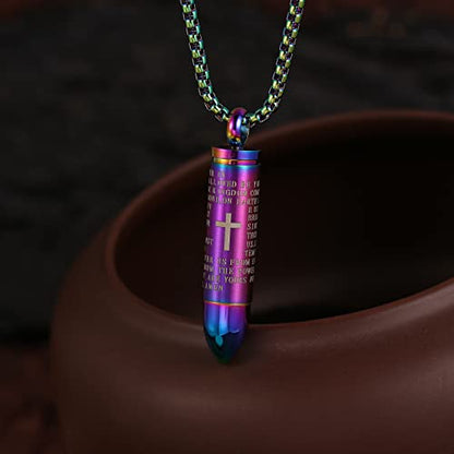 Urn Necklace, Cremation Urn Necklace for Ashes, Celtic Keepsake Memorial Pendant, Waterproof Urn Jewelry, Stainless Steel Locket - color: Colorful