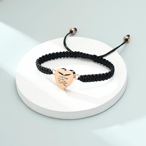 Imrsanl Heart Cremation Bracelet for Ashes Memorial Urn Jewelry - color: Rope-Rose Gold