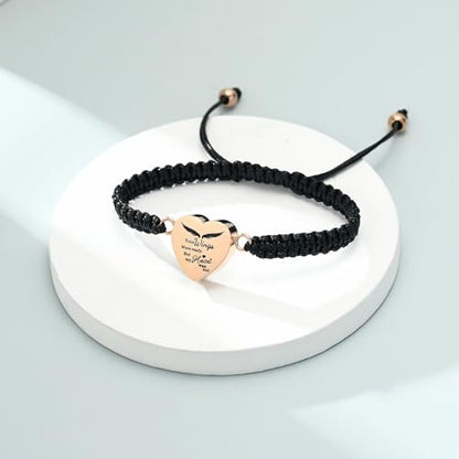 Imrsanl Heart Cremation Bracelet for Ashes Memorial Urn Jewelry - color: Rope-Rose Gold