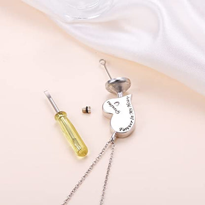 Ladytree 925 Sterling Silver Cremation Urn Necklace for Ashes - style: Grandma
