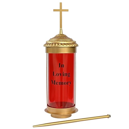 Generic Cemetery Decorations Lantern Light Memorial Candles for Loss of Loved Ones with Cross Decorations for Grave with Long Ground Stakes