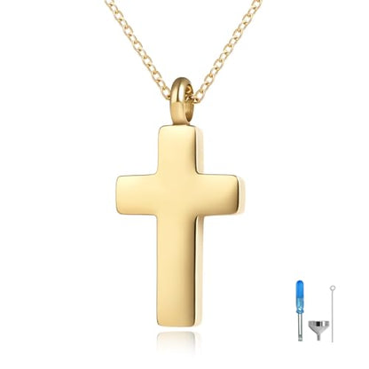 JLYY Cross Urn Necklace for Ashes Memorial Jewelry Men & Women