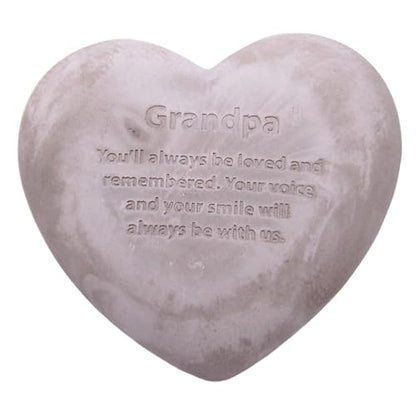 Wowser Heart Shaped Memorial Stone, Sympathy Gift, Remembrance Garden Accent, 6 Inches (Grandpa)