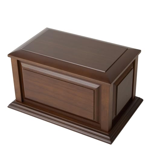 Handcrafted Large Wooden Cremation Urn Box for Adult Human Ashes - color: Light Black, size: Large