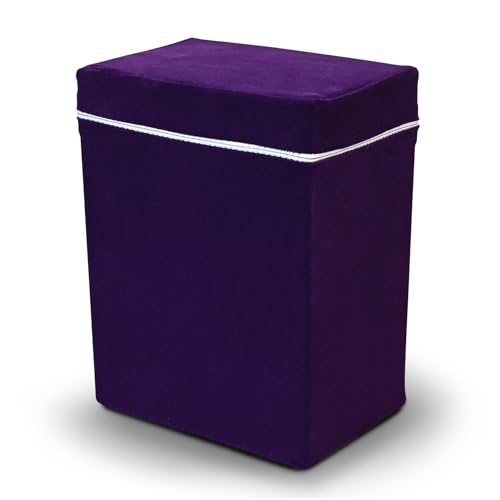 Velvet Urn Bag with TSA Approved Cremation Container | Holds Cremated Ashes of Human Adult | For Use in a Niche or Ground Burial | Fits the Crowne Burial Urn Vault (Purple) - color: Purple