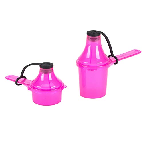 15cc/30cc Pre-Workout Funnel 2-Pack - Pink | Patented 2-in-1 scoop & funnel container, dual 15cc/30cc sizes, portable pre-workout dispenser, leak-proof, fits shaker cups - color: Pink