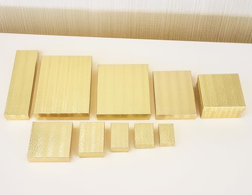 TheDisplayGuys 100 Cardboard Jewelry Gift Boxes with Inserts - Gold Foil - size: 100 Pack