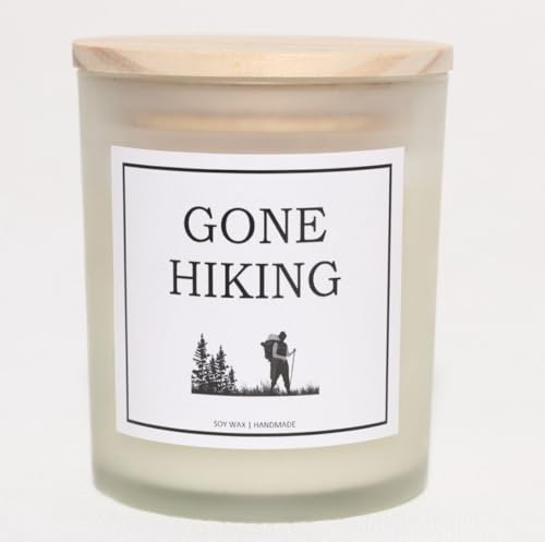 Hiking Gifts for Men and Women - Unique Hiker Gift Ideas for Birthday, Christmas - Cool Themed Candle for Hiking Lovers - color: Gone Hiking