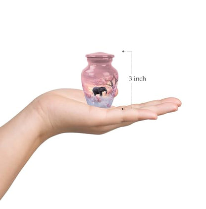 Elephant Cremation Urn for Human Ashes Set Large and Small 10 3 Inch - color: Elephant-5, size: combo-1