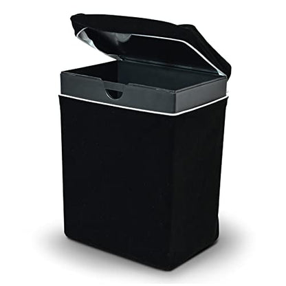 Velvet Urn Bag with TSA Approved Cremation Container | Holds Cremated Ashes of Human Adult | For Use in a Niche or Ground Burial | Fits the Crowne Burial Urn Vault (Black) - color: Black
