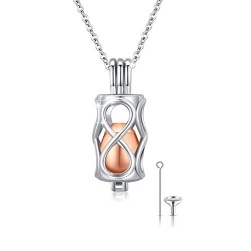 Cremation Jewelry for Ashes 925 Sterling Silver Memorial Pendant Urn Necklaces for Ashes Necklace for Women - style: Urn Necklace-Orange