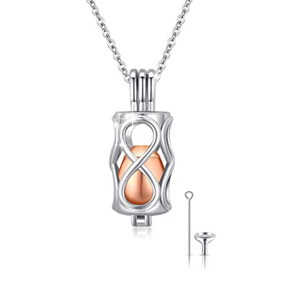 Cremation Jewelry for Ashes 925 Sterling Silver Memorial Pendant Urn Necklaces for Ashes Necklace for Women - style: Urn Necklace-Orange