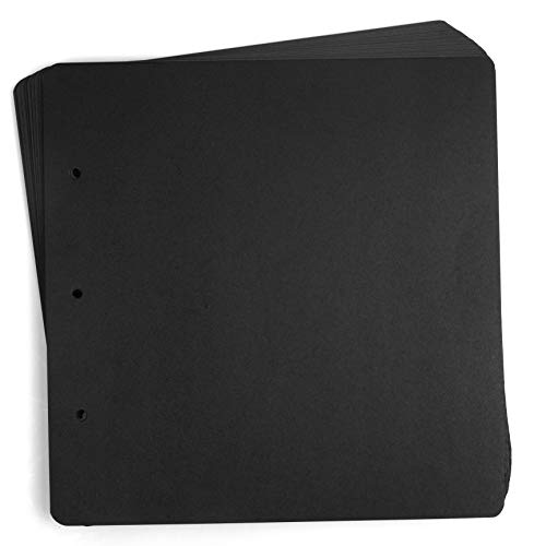 10 Sheets Double Sided 9.84 x 10.24 inch Refill Pages - Acid Free Additional Thick Craft Paper Cardboard for All Series ADVcer 10x10 Three-Ring Loose-Leaf Binder Photo Album Scrapbook (Black) - color: Black