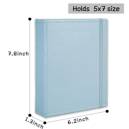 Photo Album 5x7 52 Pockets Pack of 2 Leather Cover Picture Book Holds 5x7 Photos for Wedding, Baby, Family, Graduation - color: Lightblue, size: 5x7 (2 PK)