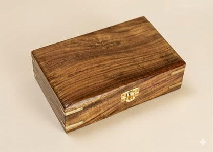 India House-Smooth Finishing Wooden Box Keepsake Jewelry Organizer &Storage (Design 11) - color: Brown