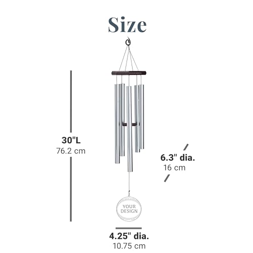 Let's Make Memories Personalized Wind Chime - Memorial - in Memory - Sympathy - Condolences - Remembrance - 30”H - Memorial Wings Design