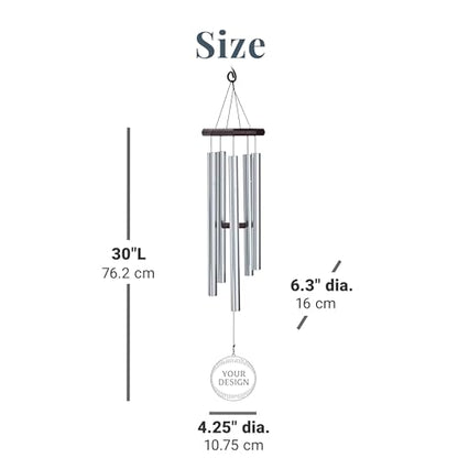 Let's Make Memories Personalized Wind Chime - Memorial - in Memory - Sympathy - Condolences - Remembrance - 30”H - Memorial Wings Design