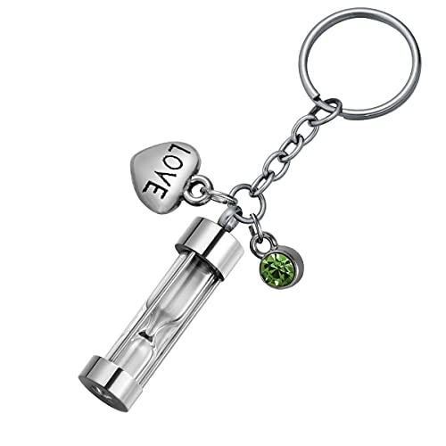 Hourglass Ashes Keychain Urn Pendant Memorial Keepsake Cremation Jewelry Glossy - Customized - color: Glossy - Customized