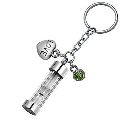 Hourglass Ashes Keychain Urn Pendant Memorial Keepsake Cremation Jewelry Glossy - Customized - color: Glossy - Customized
