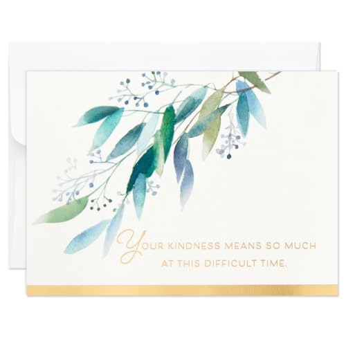Hallmark Bulk Sympathy Thank You Cards, Assorted 50-Pack (Your Kindness)