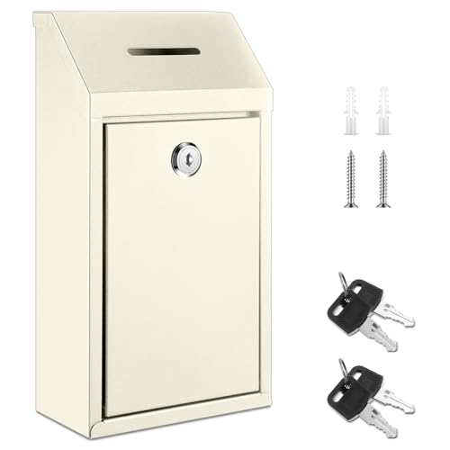 Yaocom Metal Money Box,Beige,10.24 x 5.71 x 2.95 Inch,No Lid - color: Beige, size: 10.24 x 5.71 x 2.95 Inch, style: No Lid
