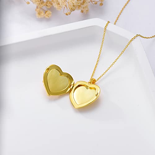 SOULMEET Sunflower/Rose/Daisy Heart Locket Necklace That Holds Pictures Keep Someone Near to You Sterling Silver/Gold Personalized Photo Locket Gift - style: A4-Gold enamel rose locket only