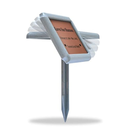 Temporary Grave Marker with Stake and Personalized Nameplate, White - color: White