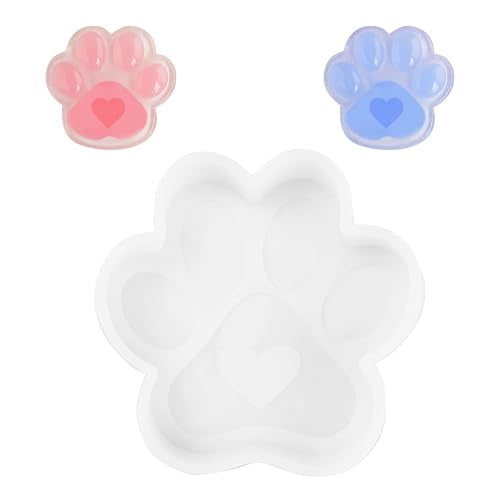 Silicone Large Paw Print Mold, White Dog Paw Freshie Mold, Resin Casting Mold for DIY, Crafting,Handmade, 4" x 3.86" x 1" - color: White large claw