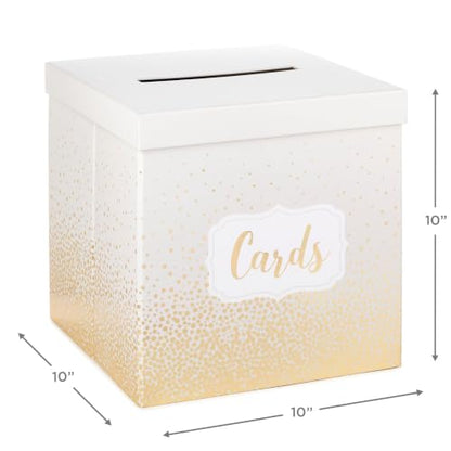Hallmark 10" Wedding Card Box (Pearl and Gold Dots) - color: Pearl, Gold
