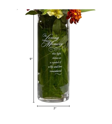Hortense B. Hewitt in Loving Memory Glass Vase - This Light Shines as a Symbol of Life and Love Remembered, 9" x 3"