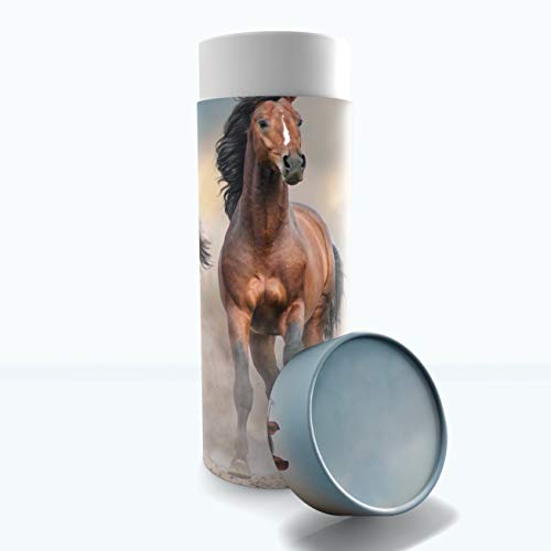Wild Horses Scattering Tubes for Human Ashes TSA Approved Scattering Urn and Eco-Friendly Biodegradable Urns for Human Ashes & Biodegradable Urn for Burial at Sea - color: Wild Horses, size: Medium 10"x4"