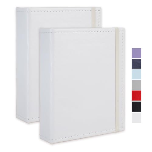 Photo Album 5x7 52 Pockets Pack of 2 Leather Cover Picture Book Holds 5x7 Photos for Wedding, Baby, Family, Graduation - color: White, size: 5x7 (2 PK)