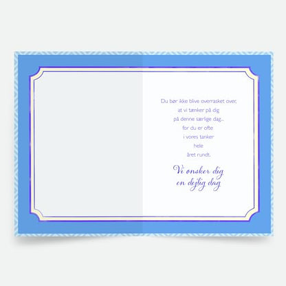 Designer Greetings Danish Language Happy Birthday Cards 6 Pack | Boxed Card Set, Matching Envelopes, Foil and Glitter Details - style: 6 PK Danish Birthday - Danish Layer Cake