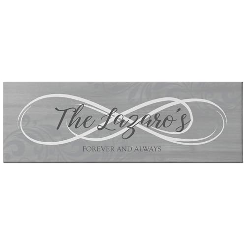 Let's Make Memories Personalized Wall Art Canvas - For the Couple Engagement Wedding Anniversary Love - Home Decor - Customize with Two Names and Date/Message - Infinite Love - 9x27 - color: Infinite Love - 9x27"