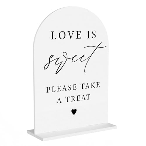 Love is Sweet Sign for Dessert Table Dessert Table Sign for Wedding Engagement Bridal Shower Party dessert Bar Acrylic sign for Table Desk - color: love is sweet