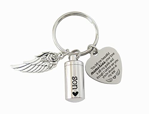 Mini Cremation Urn Keychain Sympathy Gifts for Loss of Son Small Urns for Ashes Keepsake for Son Memorial Gift